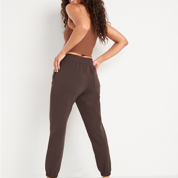 Brown High Waisted Dynamic Fleece Pintucked Sweatpants - Picture 2 of 5